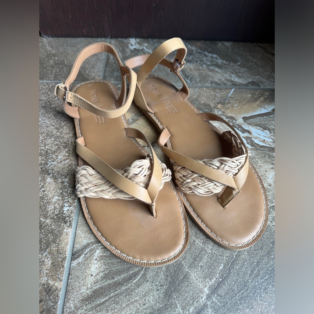 Toms Thong Sandals Ankle‎ Strap Brown Womens US 9